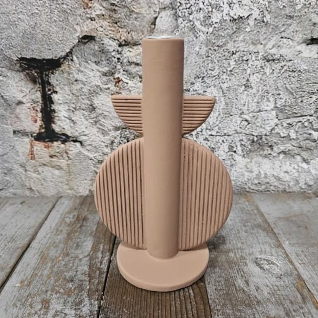 # Pors kandelaar aardetint brown 22cm