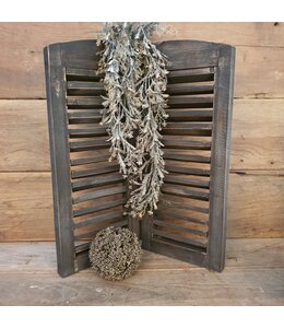 @ Dubbel louvreluik - hout - grijze finish - 2 x 25 cm x 60 cm excl. deco