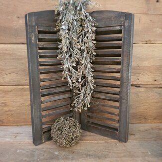 # Dubbel louvreluik - hout - grijze finish - 2 x 25 cm x 60 cm excl. deco