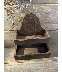 Houten wandrekje met vakken - 35 x 15 x 40 cm