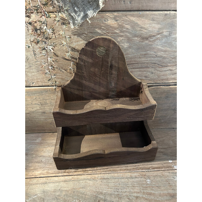 # Houten wandrekje met vakken - 35 x 15 x 40 cm
