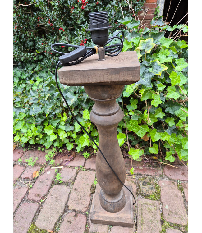 Houten lampvoet (205) - 15 x 15 x 60 cm (70 cm incl fitting)