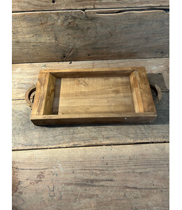 # Klein houten dienblad met handvaten - 43 (53 cm met handvaten) x 23 x 5 cm