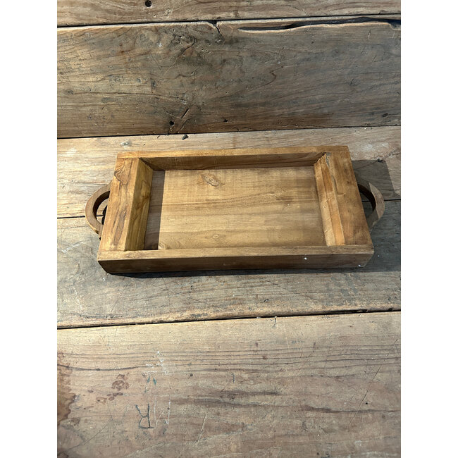 # Klein houten dienblad met handvaten - 43 (53 cm met handvaten) x 23 x 5 cm