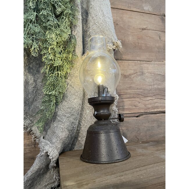 Countryfield # wordt niet verzonden - Olielamp E12 LED Offer roest-L12,5B12,5H30CM