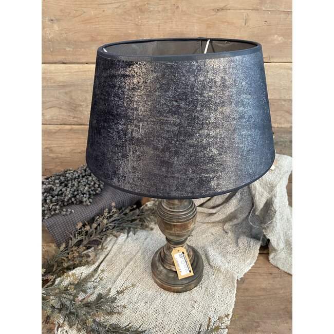 2063 - ES - lampenkap - donkergrijs velours melee - 35onder x 25boven x 19 cm