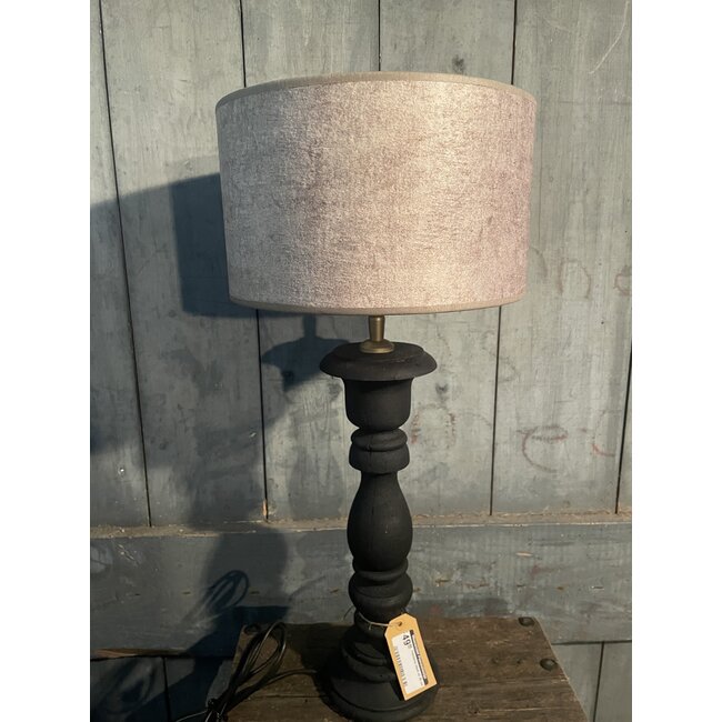 2060 - KKL - lampenkap -creme  velours melee - 25 x 25 x15 cm