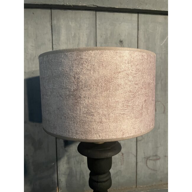 2060 - KKL - lampenkap -creme  velours melee - 25 x 25 x15 cm