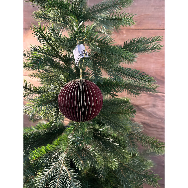 # Ornament bal recycled paper rood (5)