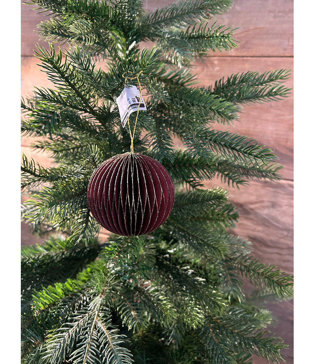 Ornament bal recycled paper rood (5)