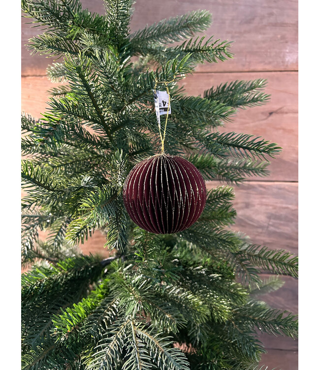 Ornament bal recycled paper rood (5)