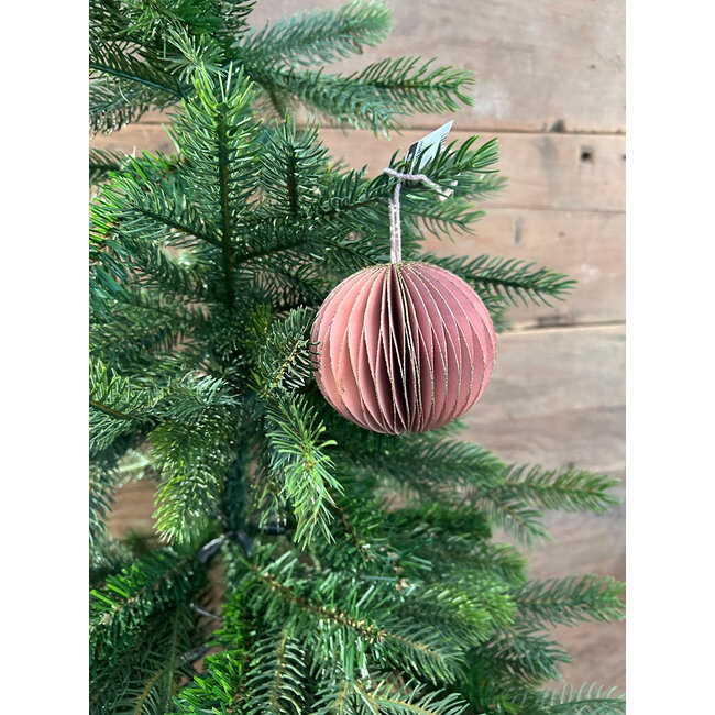 # Ornament bal recycled paper roze (4)