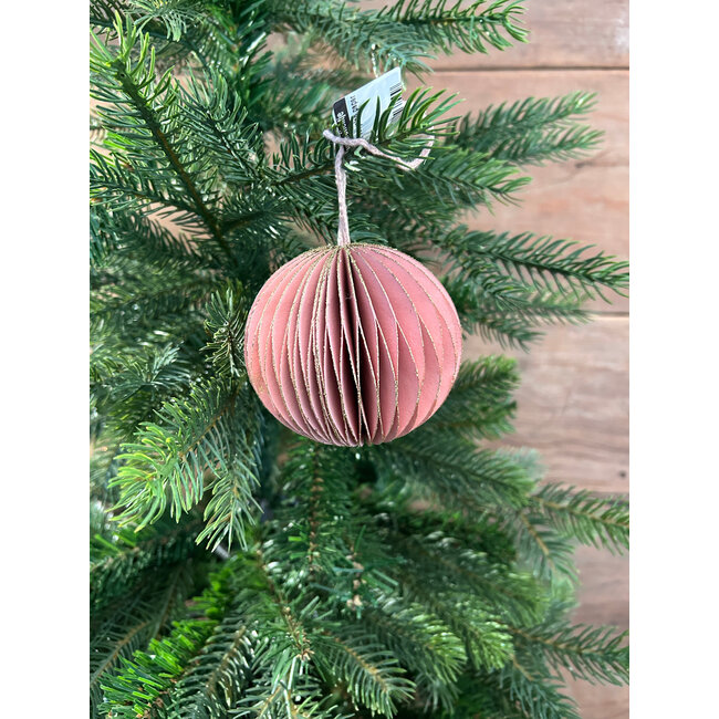 # Ornament bal recycled paper roze (4)