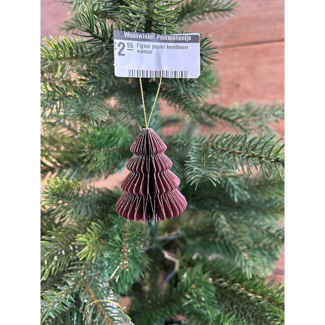 # Figuur papier kerstboom maroon