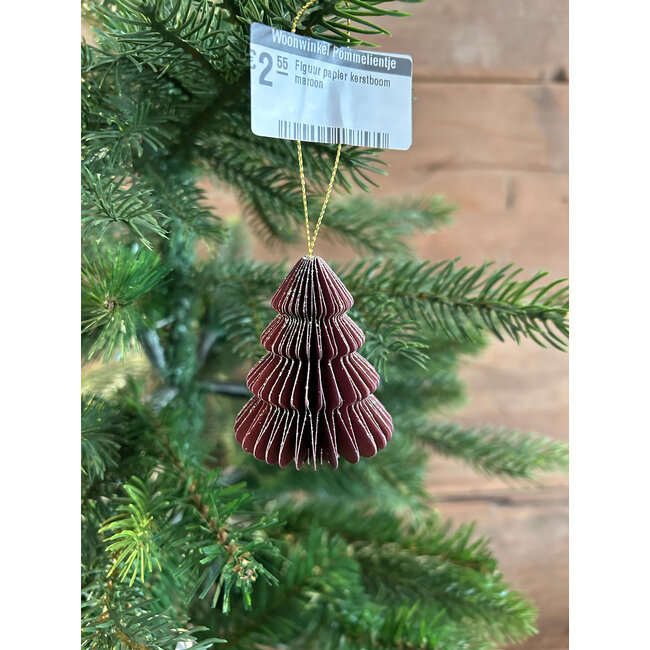 # Figuur papier kerstboom maroon