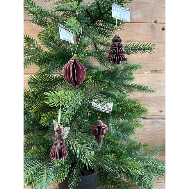 # Figuur papier kerstboom maroon