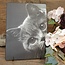 # 892 - Poes - 19 x 14 cm - afbeelding op hardboard