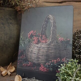 # 894 - Mand met bessen - 19 x 14 cm - afbeelding op hardboard