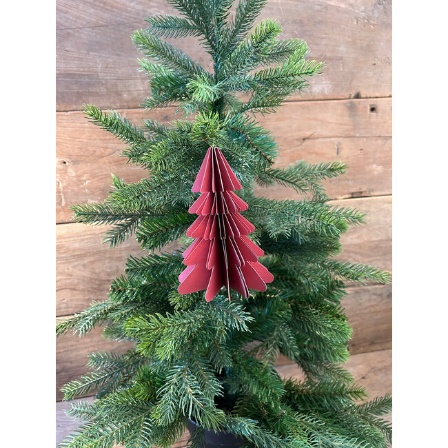 # Kerstboom papier hangdeco 15 cm donker roze (8)