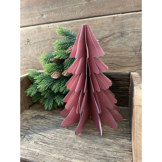 # Kerstboom papier 23 cm lichtroze (13)