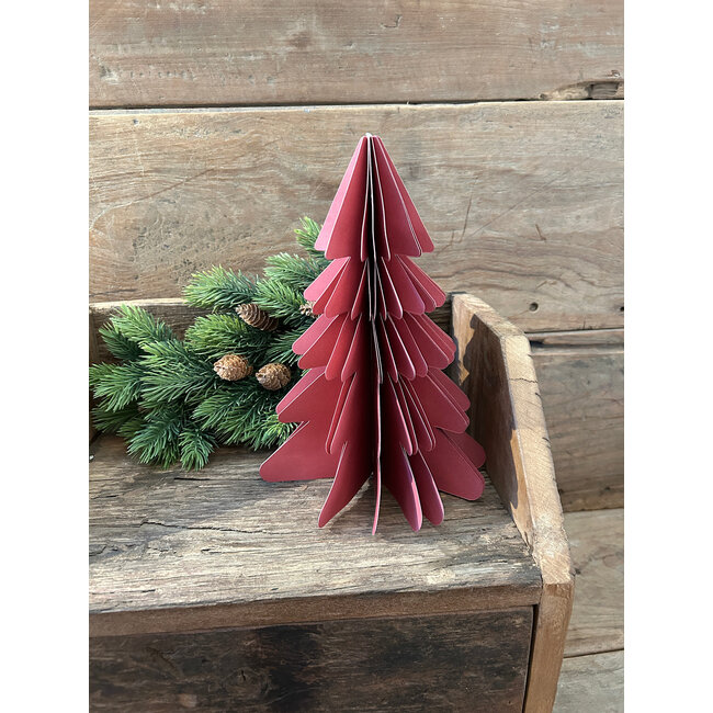 # Kerstboom papier 23 cm donker roze (12)