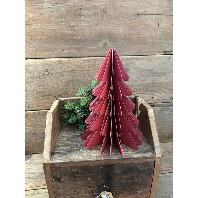 # Kerstboom papier 30 cm donkerroze (10)