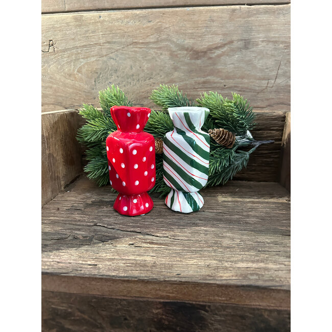 # Gift box 2 pcs Vase Candy 4,5 x 4,5 x 11,5 cm - per stuk