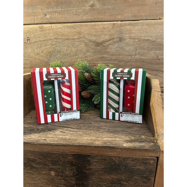 # Gift box 2 pcs Vase Candy 4,5 x 4,5 x 11,5 cm - per stuk