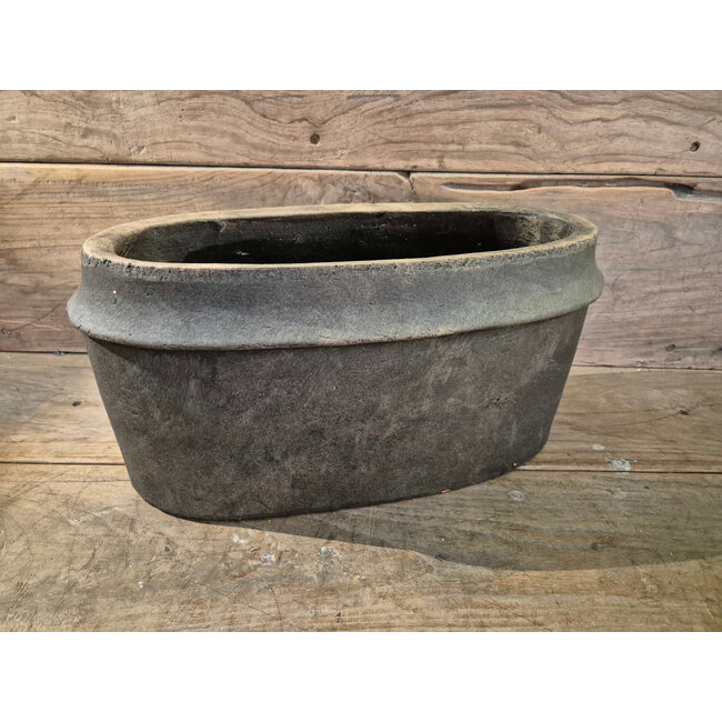 # Planter Oval Basic Edge Majestic Brown 44 x 20 x 22