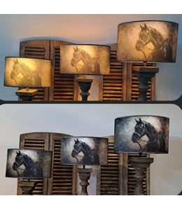## Lampenkap Paard Ovaal recht - ca. B30 x D15 x H20cm