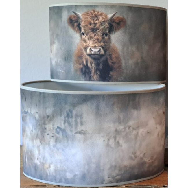 Lampenkap Hooglander Ovaal recht - ca. B35 x D15 x H22cm