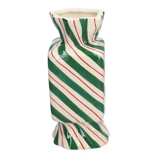 wordt niet verzonden - Vase Candy 9x9x20 green