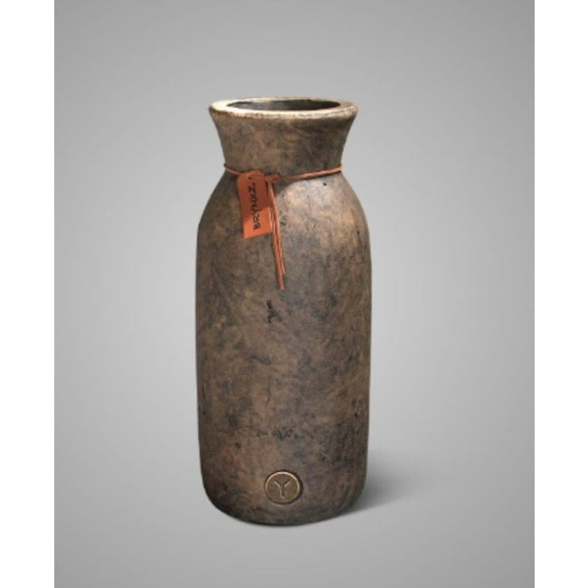 Vase Leather Rope Luxury Majestic Brown M. D.16 H.37