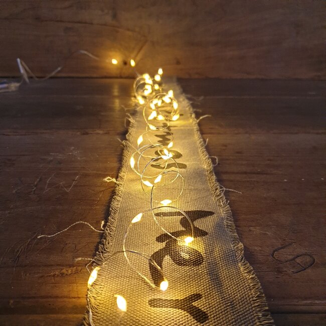 # Micro LED stringlights steady BO binnen - 195 cm - zilver/klassiek warm - 40 lamps