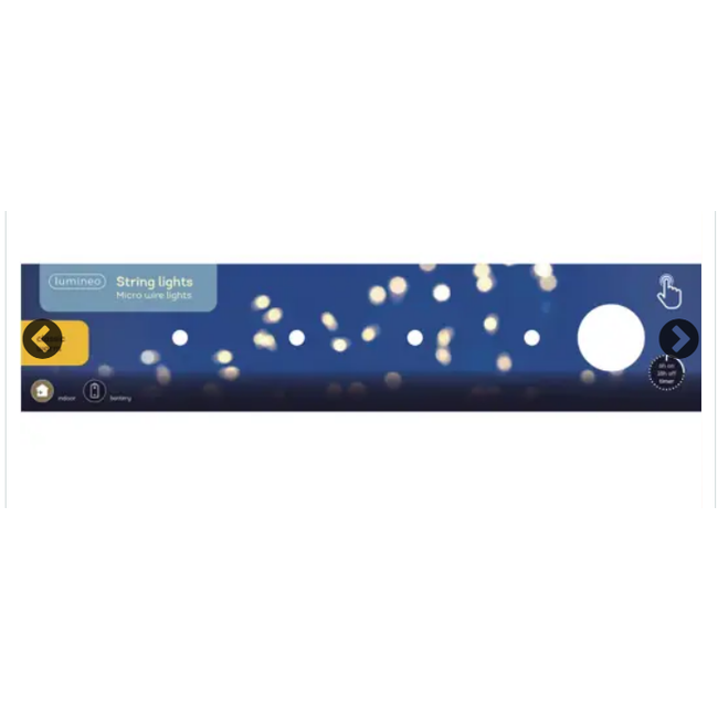 # Micro LED stringlights steady BO binnen - L.495cm - 100 l - zilver/klassiek warm