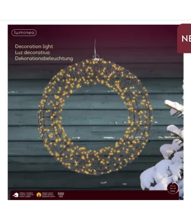 Micro LED krans metaal steady buiten -  L.7cm W.38cm H.38cm