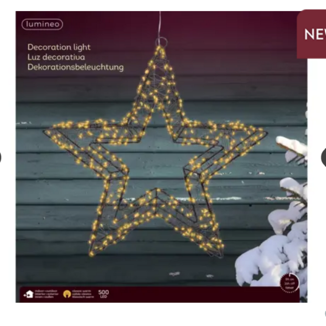 Micro LED ster metaal steady buiten - L.7cm W.38cm H.38cm