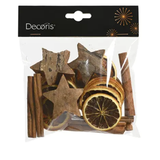 Sinaasappel kaneel with coco stars L10-W2-H15cm - naturel