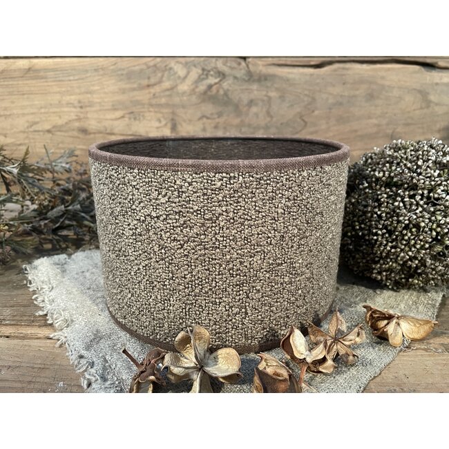 2085 - KKL - lampenkap - bruin teddystof -  20 x 13 cm