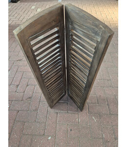 Dubbel louvreluik - hout -bruine finish - 2 x 25 cm x 90 cm