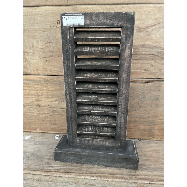 # Louvreluik op voet - hout - grijs - 24 x 8 x 40 cm