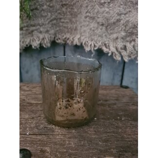 Cylinder - bubbelglas - bruin - 7 x 7 cm