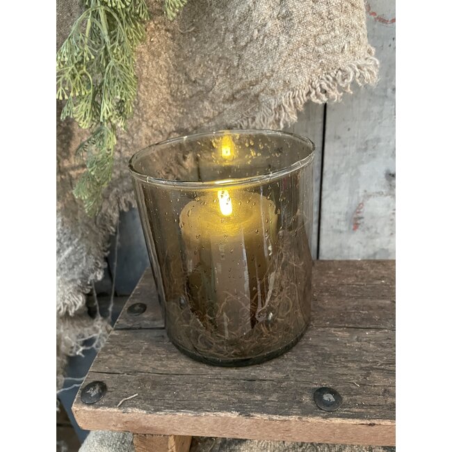 # Cylinder - lichtbruin glas - ca. 13 x 20 cm