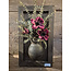 Mix - Houten paneel met vaas - 30 x 50 cm excl. deco