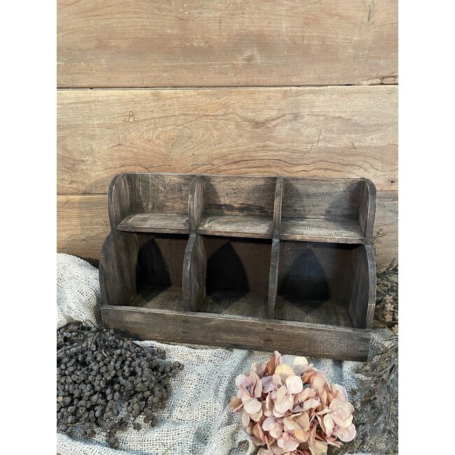 Gruttersbak 3- vaks - donker - 50 x 18 x 30 cm