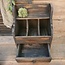Donkere houten gruttersbak met lade - 37 x 25 x 45 cm