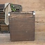 Donkere houten gruttersbak met lade - 37 x 25 x 45 cm
