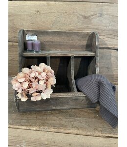 @ Donkere houten Gruttersbak 3- vaks - 38 x 20 x 32 cm