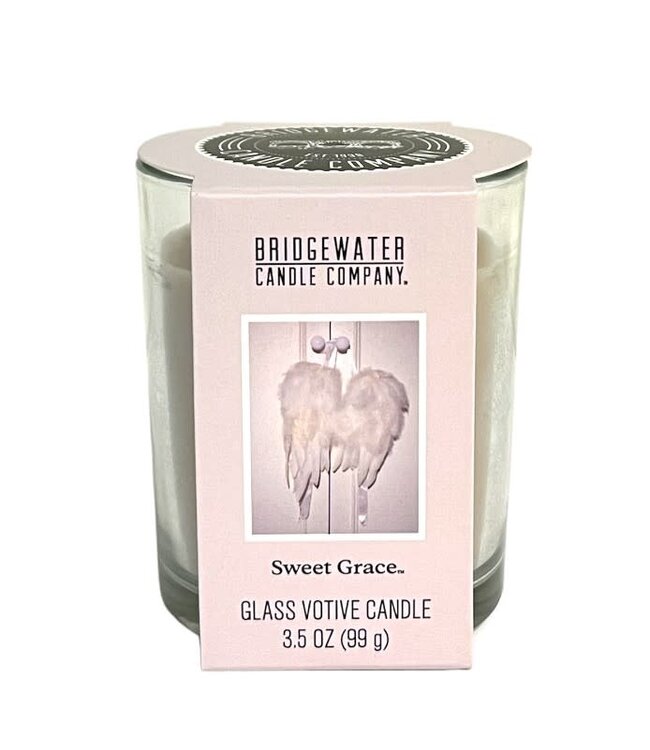Glas Votief Kaars Sweet Grace - 6 x 6 x 7,6 cm