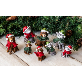 Deco Christmas Pets L Ass. 4 - per stuk - 10,5 x 4,5 x 7